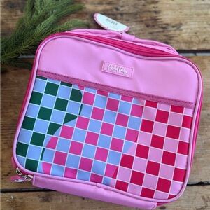 Pink and Multicolor Checkered Lunch Tote